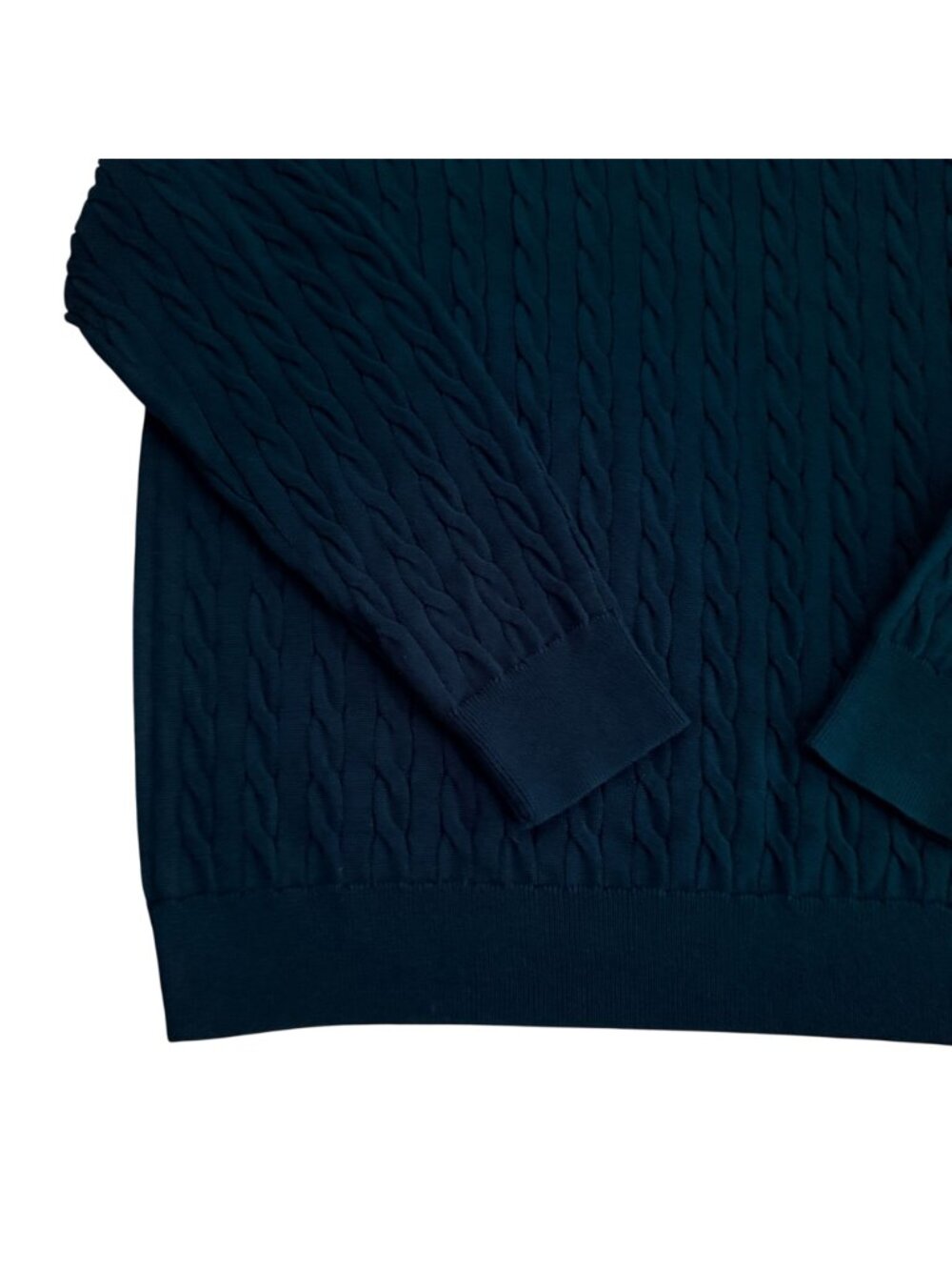 J.Crew Men's Navy Cable-Knit Crewneck Sweater XL 100% Cotton Style #BV493 - Picture 5 of 14